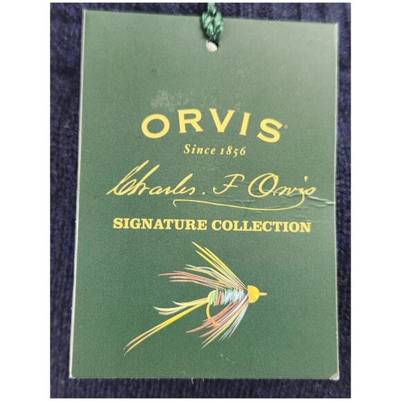 Orvis Sig. Collection Sweater Men's M Navy Crewneck Lambswool Cashmere Blend NWT - Picture 6 of 6